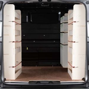 Vauxhall Vivaro C SWB L1 2019- Double Rear and Front Festool Ply Racking (Triple Pack) boxes displayed on Festool