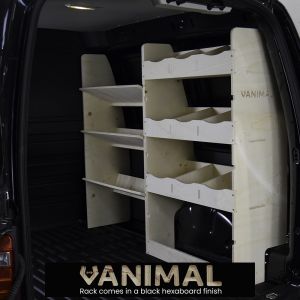 VW Caddy 2004-2020 SWB Hexaboard Driver Side Van Racking with x3 Toolbox Shelves
