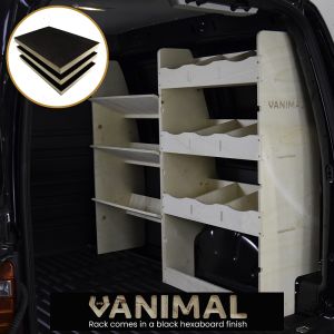 VW Caddy 2004-2020 SWB Hexaboard Driver Side Van Racking with x3 Toolbox Shelves