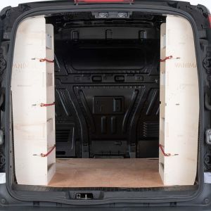Side panel view of Transit Connect SWB L1 2014- OS and NS Rear Racking (Pair)
