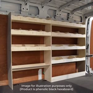 VW Crafter MWB L2 2017- Hexabaord Driver Side Ply Racking with Toolbox Shelf
