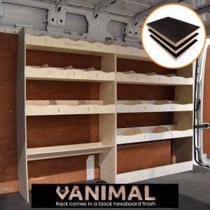 MAN TGE 2017- MWB Hexaboard Driver Side Ply Racking with Toolbox Shelf