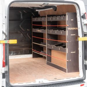 Transit Custom 2012-2023 SWB Hexaboard Driver Side Racking with x2 Toolbox Shelves
