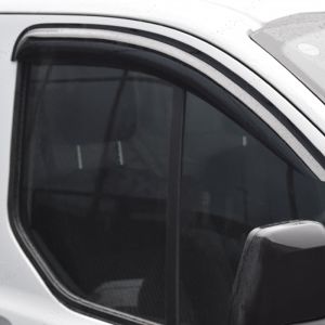 Close-up view of the Ford Transit Custom 2012-2023 Set of 2 Adhesive Wind Deflectors