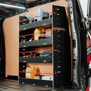 VW Transporter T5/T6 SWB OS Rear Adjustable Compartment Hexaboard Van Racking
