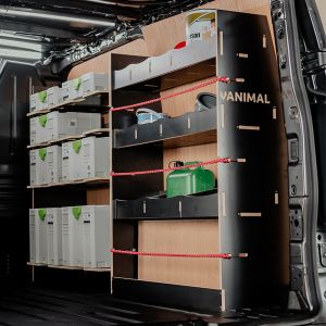 VW Transporter T7 SWB Hexaboard Driver Side Van Racking with Systainer Shelves