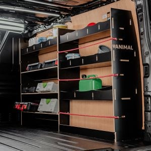 Ford Transit Custom 2023- LWB Hexaboard Driver Side Ply Van Racking inc x3 Toolbox Shelves