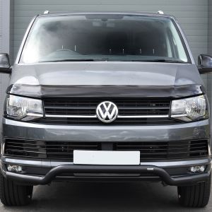 Front van view of the VW Transporter T6 2015-2019 Black Front Spoiler Bar