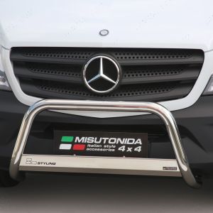 Close-up view of the Mercedes Sprinter 2013-2018 Polished Front A-Bar