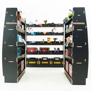 MAN TGE 2017- MWB Hexaboard Double Rear and Full-Width Bulkhead Van Racking System
