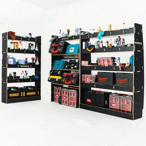 Vauxhall Movano 2022- MWB Hexaboard Driver Side Toolbox and Bulkhead Racking