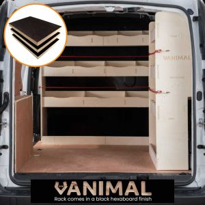 Nissan NV250 LWB OS Rear and Full-Width Bulkhead Hexaboard Van Racking
