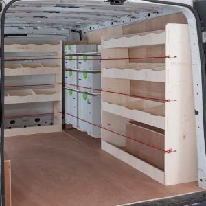 Nissan Primastar L2 Full Driver Side Ply Racking with Front Festool and Bulkhead (Triple Pack)