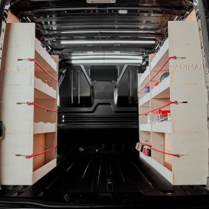 Rear van view of the Toyota Proace 2016- SWB Double Rear and Front Racking (Triple Pack)