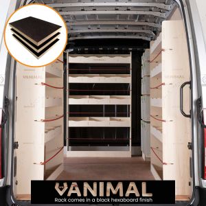 Vauxhall Movano 2010-2021 LWB Hexaboard Double Rear, Front Festool, Infill and Bulkhead Racking (5 Pack)