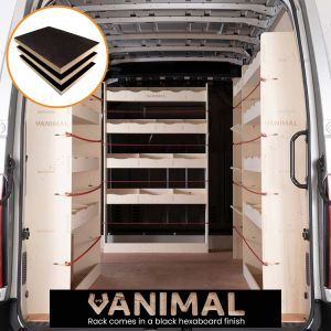 Vauxhall Movano 2010-2021 LWB Hexaboard Rear, Toolbox & Bulkhead Racking (4-Pack)