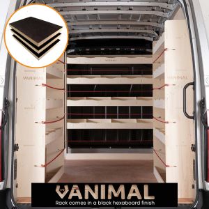 Vauxhall Movano 2010-2021 MWB Hexaboard Rear Pair & Full-Width Bulkhead Racking