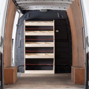 Front view of VW Crafter 2006-2017 Bulkhead Racking Unit