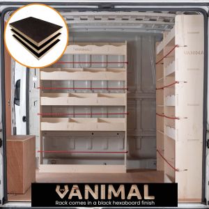 Vauxhall Movano 2022- MWB Hexaboard Driver Side Toolbox and Bulkhead Racking