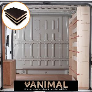 Fiat Ducato 2006- SWB Hexaboard Driver Side Van Racking with x3 Toolbox Shelves