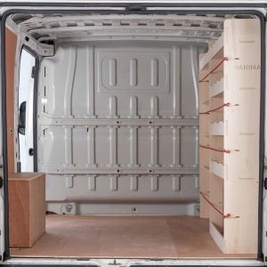 Citroen Relay SWB Full Driver Side Plywood Racking with Front Toolbox Shelving