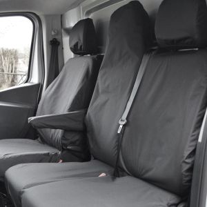 Renault Trafic 2014- Tailored Waterproof Front Seat Covers with Folding Middle Seat 