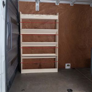 Side van view of Mercedes Sprinter 2006- Front Toolbox Racking Unit