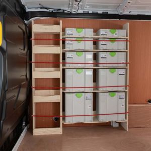 Ford Transit Mk8 Front Festool Shelving and Infill Racking