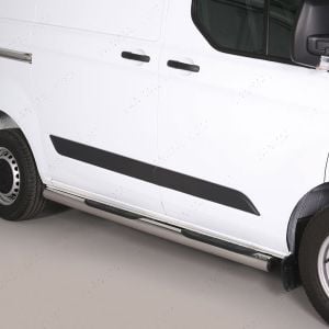 Ford Transit Custom 2012-2023 SWB Stainless Steel Side Bars with Rubber Steps