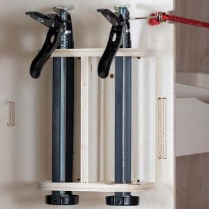2 Silicone Gun Holder attached to Racking Unit
