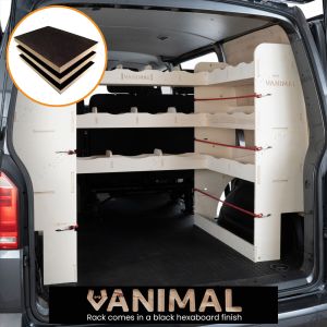 VW Transporter T5/T6 Kombi Hexaboard Full ‘U’ Shaped Rear Racking - U-Rack
