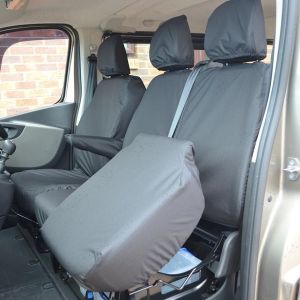 Renault Trafic Business tailored seat covers 3 Separate Headrests & Underseat Storage