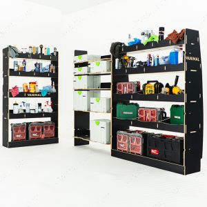 Ford Transit Mk8 LWB Hexaboard Full Driver Side Ply Racking with Front Festool and Bulkhead (Triple Pack)