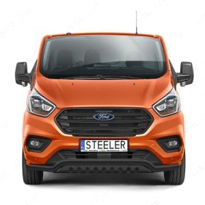 Ford Transit Custom 2018- Black Front Spoiler Bar with Axle Plate