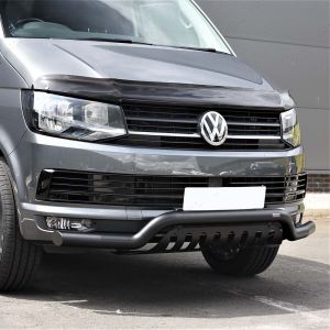 VW Transporter T6 2015-2019 Black Front Spoiler Bar with Axle Plate