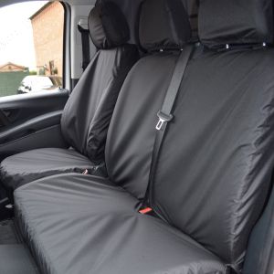 Mercedes Vito W447 2 Front Seats - Tailored Black Van Memory Foam