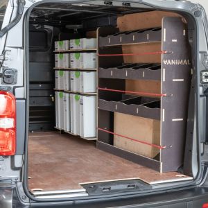 Renault Trafic 2014- LWB Hexabaord Full Driver Side Ply Racking with Front Festool Shelving