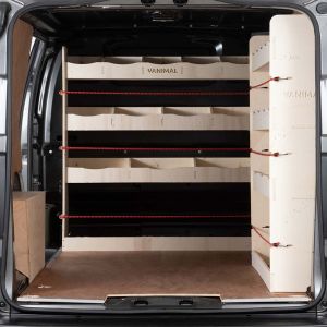 Rear van view of Peugeot Expert SWB L1 2016- OS Rear and Bulkhead Racking and Shelving Units