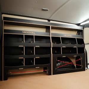 Side van angle view of the Citroen Dispatch 2016- Hexaboard Driver Side Ulti-Rack Van Racking 