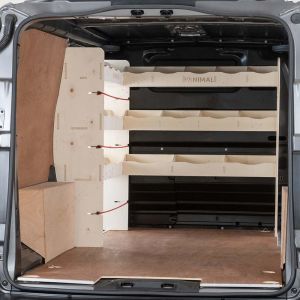 Rear van view of Peugeot Expert SWB/LWB 2016- Bulkhead and Front L-Shape Racking (LH L-Rack)
