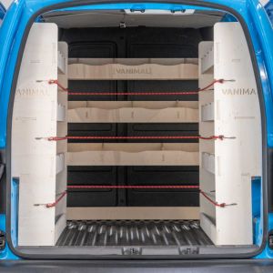VW Caddy Maxi Double Rear and Full-Width Bulkhead Ply Racking