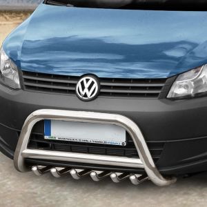 VW Caddy 2010-2019 Polished Front A-Bar with Axle Bars