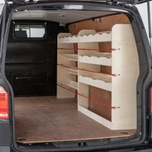 VW Transporter T5 T5.1 L1 Driver Side Ply Racking including 3+1 Toolbox Shelving