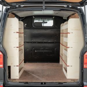 VW Transporter T6 T6.1 L1 NS Rear and Driver Side with 3+1 Toolbox Shelving