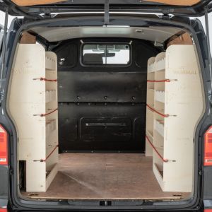 VW Transporter T5 T5.1 L1 NS Rear and Driver Side with 3+1 Toolbox Shelving