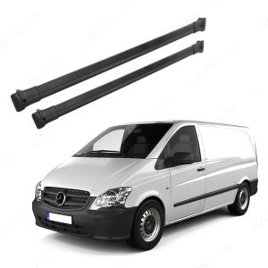 Mercedes Vito W639 & W447 LWB Silver Alloy Roof Rails - Vanimal