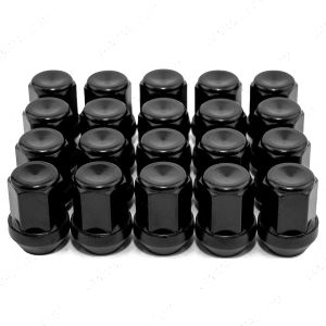 14mm x 1.5mm Predator Long Dome Wheel Nuts Black Set of 20