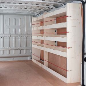 OS side view of the Citroen Relay 2006- MWB Driver Side Ply Racking and Shelving