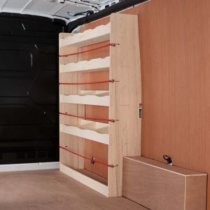 Ford Transit Mk8 MWB Front Racking and Shelving Unit - NS side view