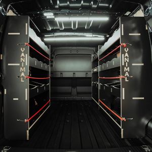Nissan Townstar 2022 L2 triple van racking system in black hexaboard finish
